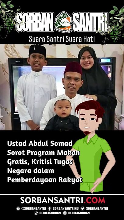 Blak-blakan! Ustad Abdul Somad Kritik Program Makan Gratis
