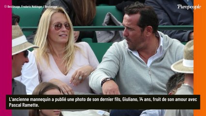 Il n'y a pas que le ski : Estelle Lefébure profite autrement de la neige avec son plus jeune enfant Giuliano (14 ans) et son petit-fils Harrison (2 ans)