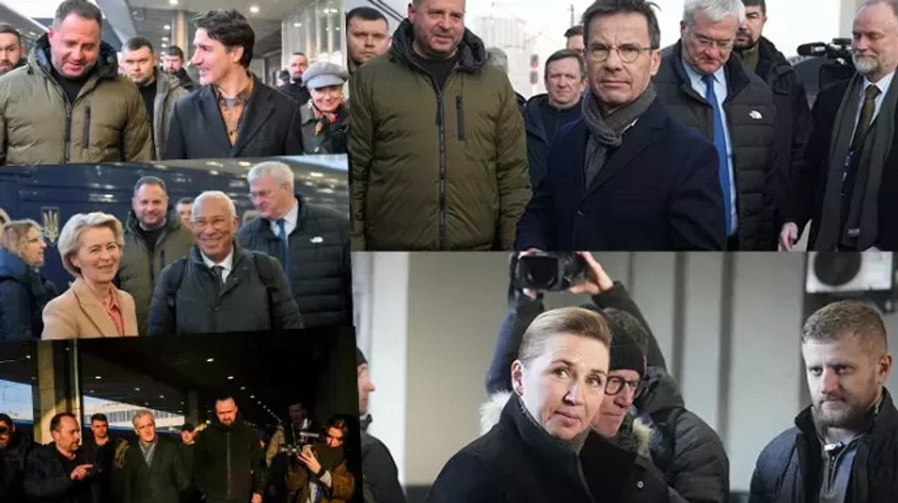 Kanada Başbakanı Trudeau ve AB liderleri, Rusya-Ukrayna Savaşı’nın 3. yıl dönümünde Kiev’de