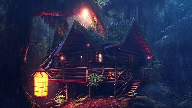 Soft Rain On Forest Cabin-The Freshness of the Forest-Rain Sounds White Noise for Stress, Fast Sleep