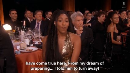 Harrison Ford yelled at by co-star for eating during her SAG Awards speech