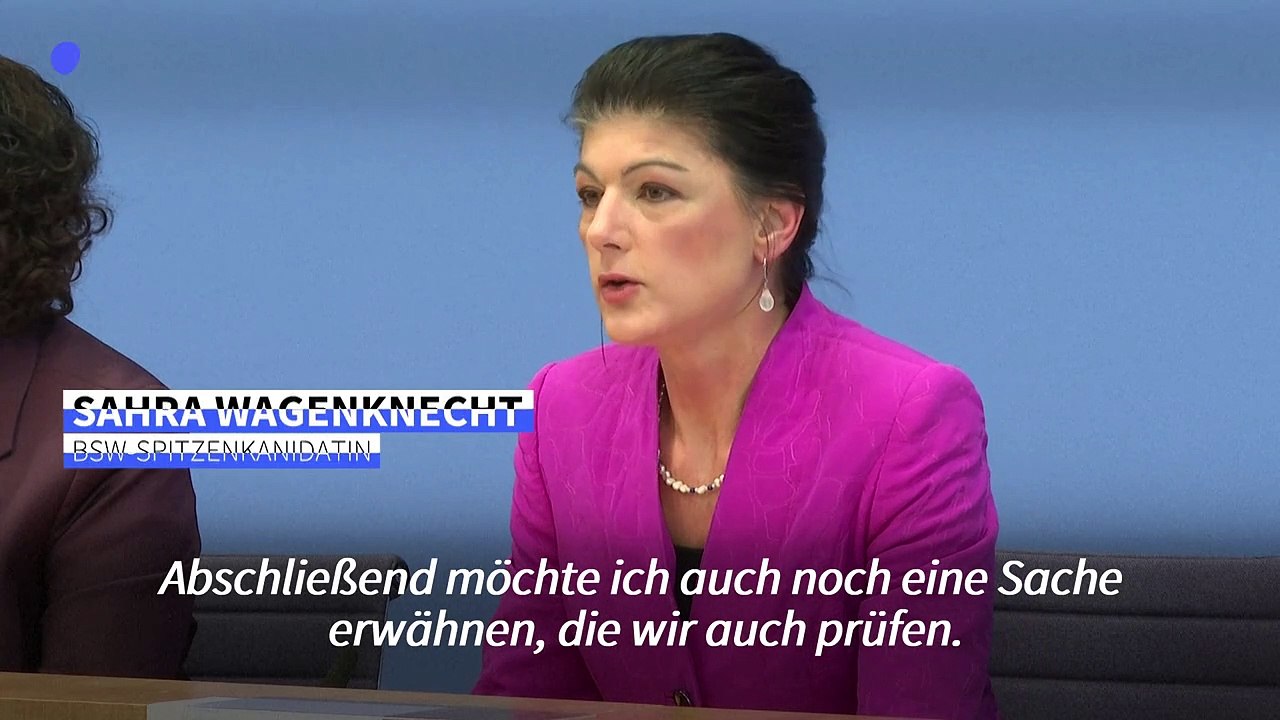 BSW will 'rechtlichen Bestand des Wahlergebnisses' prüfen