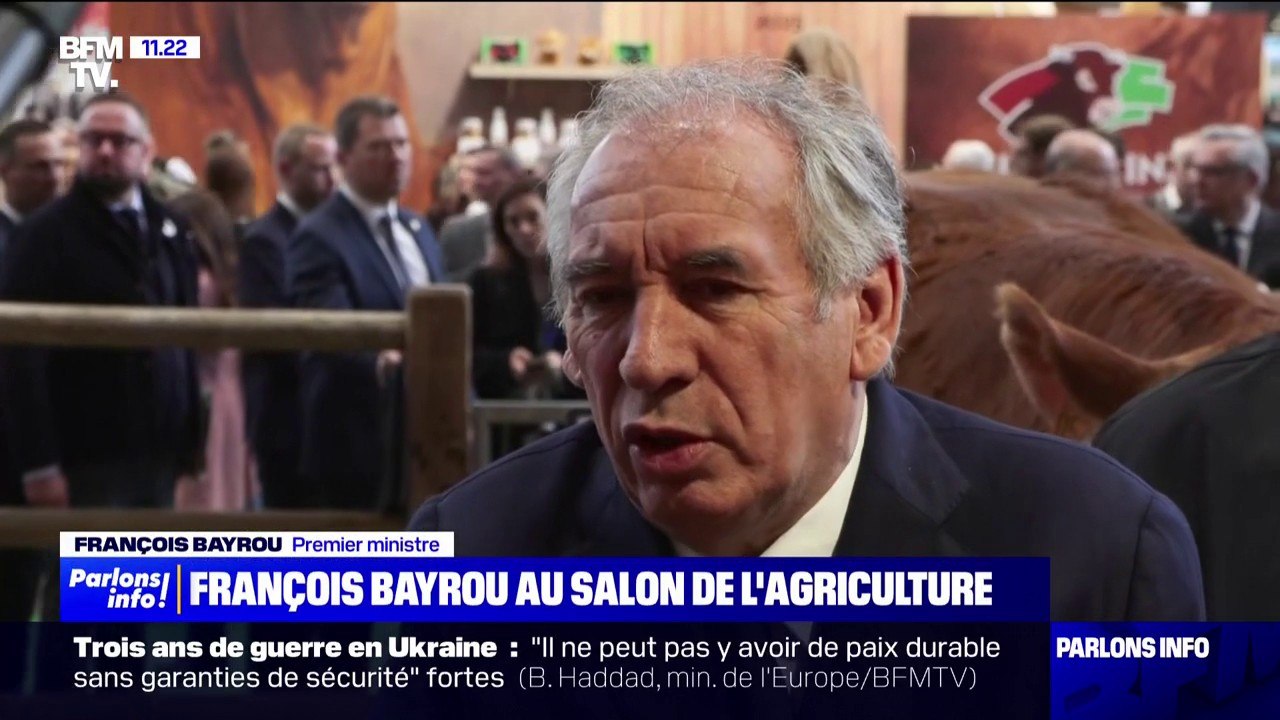 "Tous les problèmes ne sont pas résolus": François Bayrou a rencontré les syndicats agricoles au Salon de l'agriculture