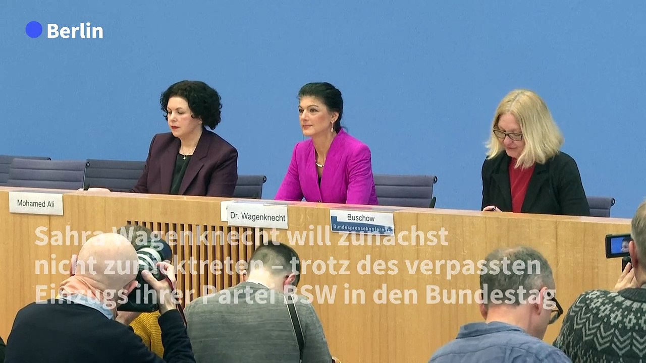 Wagenknecht will vorerst nicht zurücktreten