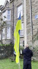 Ukrainian flag raised in Newquay to mark invasion anniversary
