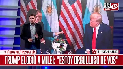 Trump elogió a Milei: "Estoy orgulloso de vos"
