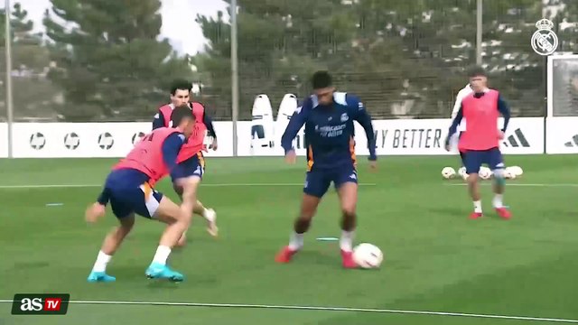Entrenamiento del Real Madrid previo a las semifinales de Copa ante la Real Sociedad
