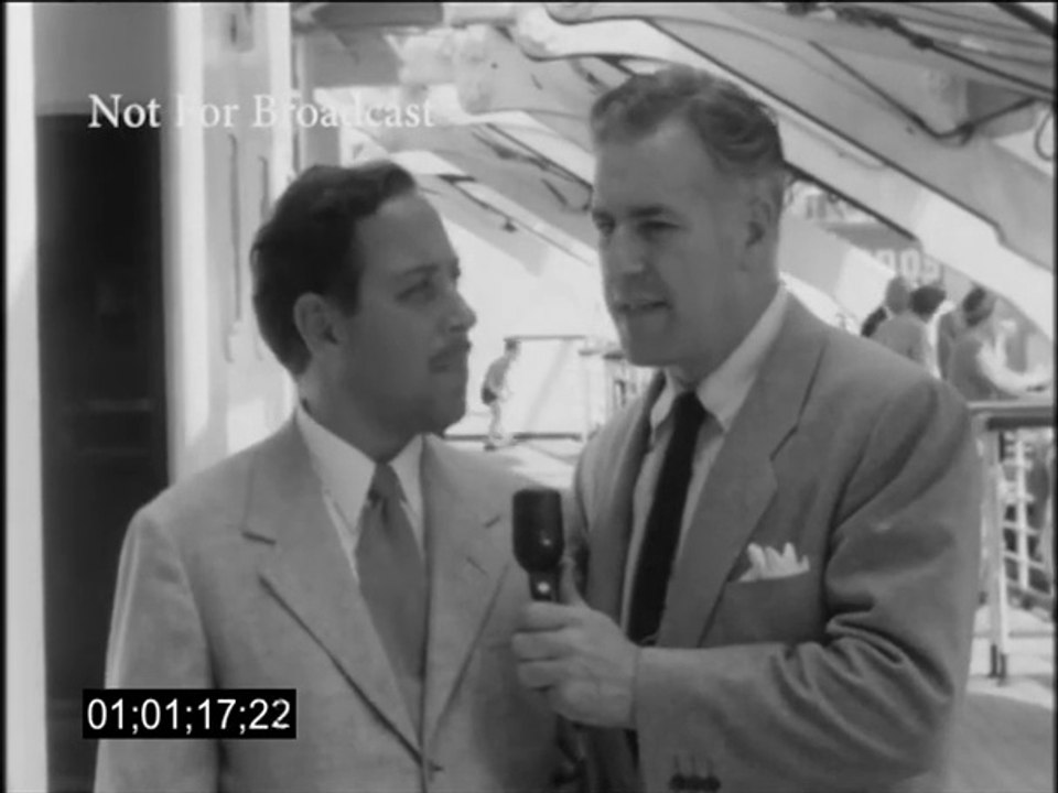 Tennessee Williams con Jack Mangan en el SS Queen Mary (1950)