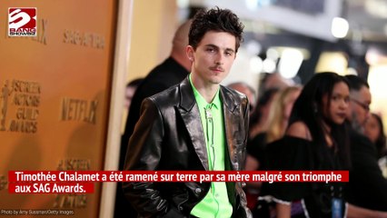 Timothée Chalamet révèle la réaction hilarante de sa mère face à son SAG Award