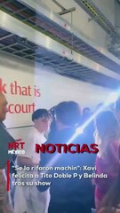 El cantante Xavi fue captado en un momento de camaradería felicitando a Tito Doble P y a Belinda tras su presentación
