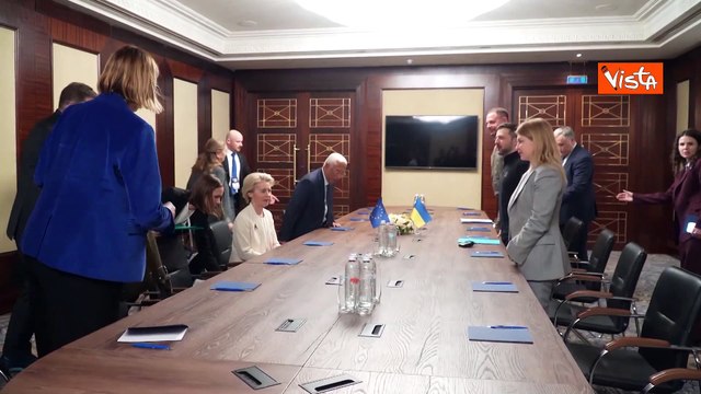 L'incontro tra Zelensky, Costa e Von der Leyen a Kiev per il 3? anno di guerra russo ucraina