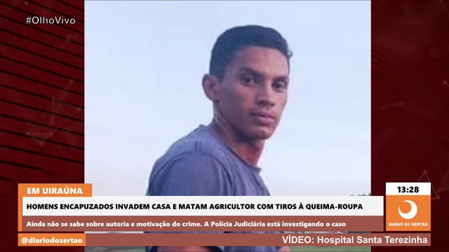 HOMENS ENCAPUZADOS INVADEM CASA E MATAM AGRICULTOR COM TIROS À QUEIMA-ROUPA