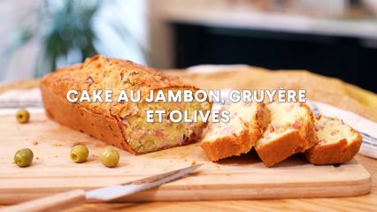 Cake au jambon, gruyère et olives