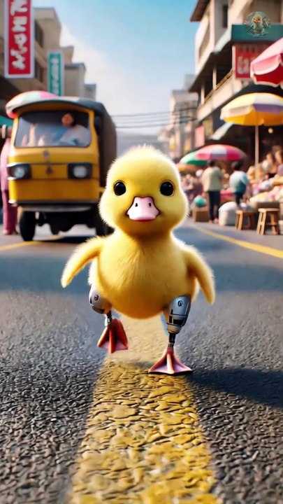 A disabled duckling helps his cat friend 🐥 _DuckRescue _CuteAnimals _AnimalRescue(4K_HD)