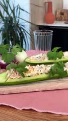 Toast de concombre à la truite