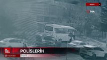 Konya'da trafik polislerinin fedakarca yardımı kamerada