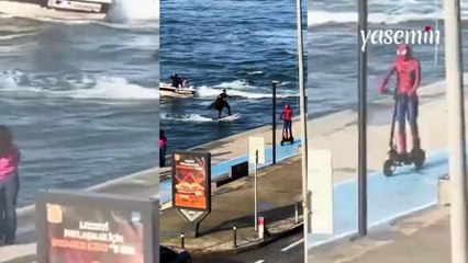 İstanbul sahilinde Batman ve Spider-Man böyle görüntülendi!