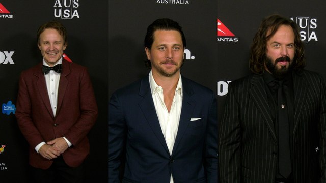 Damon Herriman, Ben Robson, Angus Sampson attend the 22nd annual G'Day USA Arts Gala blue carpet event