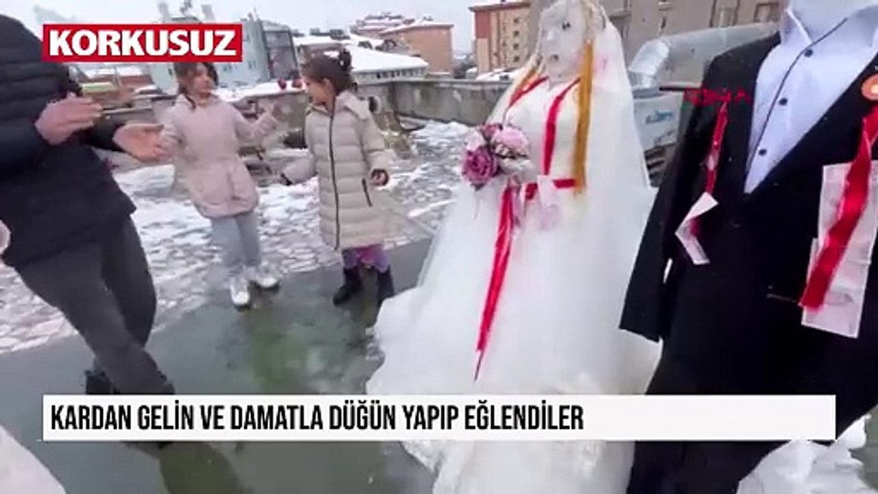 Kardan gelin ve damatla düğün yapıp eğlendiler; o anlar kamerada