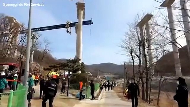 Video captures moment South Korea motorway pass collapses killing at least four construction workers