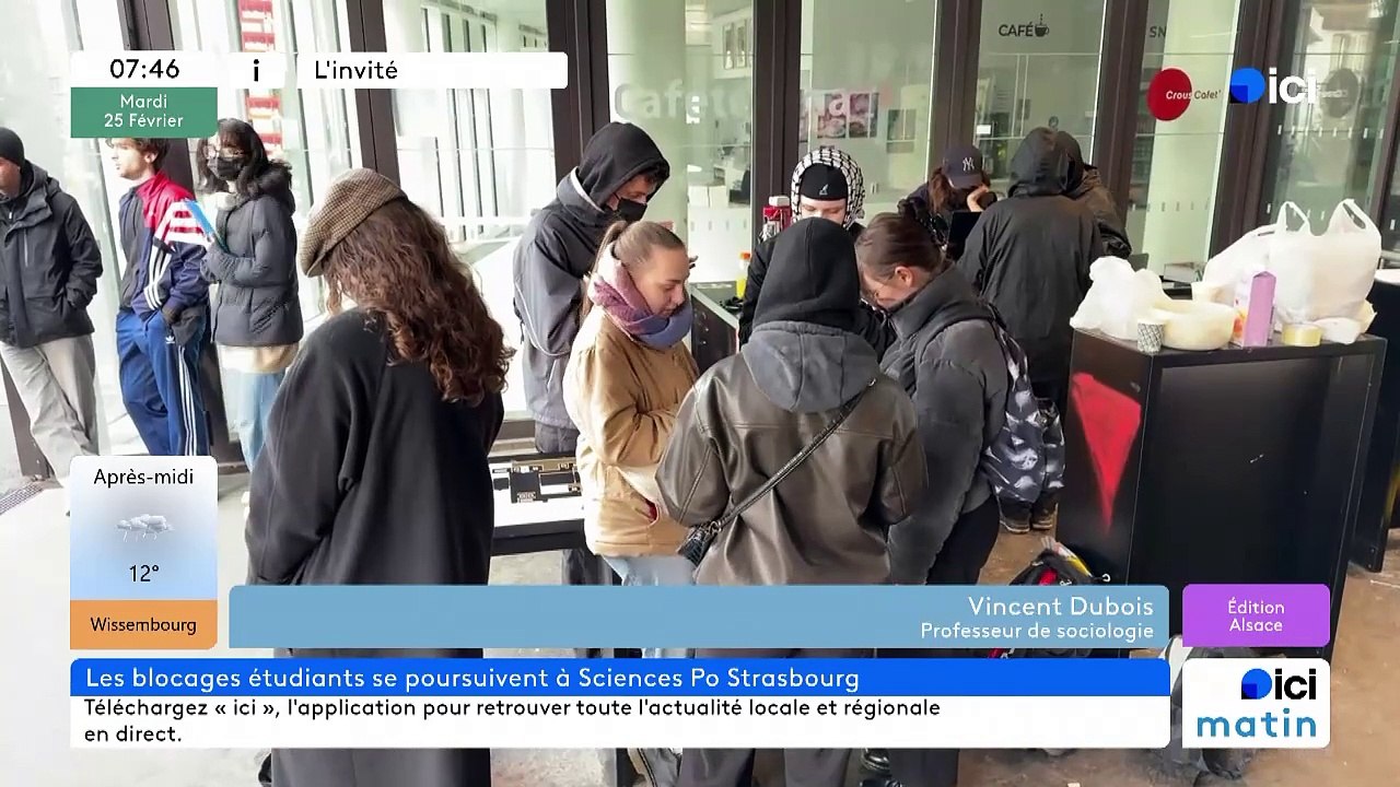 Blocage de Sciences Po à Strasbourg : le président de l'Université dénonce un "mouvement idéologisé"