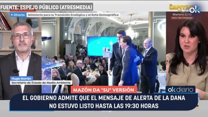 El Gobierno admite que el mensaje de alerta de la DANA no estuvo listo hasta las 19-30 horas