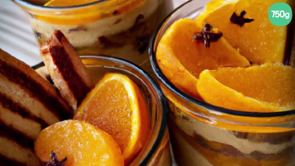 Verrine pain d'épices et oranges