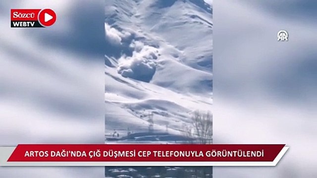 Artos Dağı'nda çığ düşmesi cep telefonuyla görüntülendi
