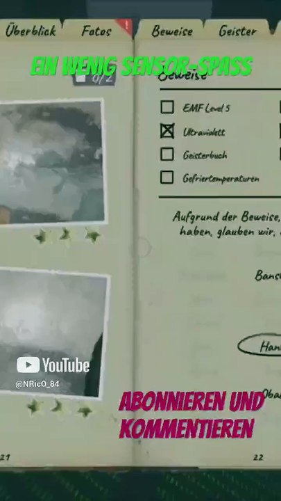 Sensorbewegungszählung - im Lets Play Phasmophobia Teil 29