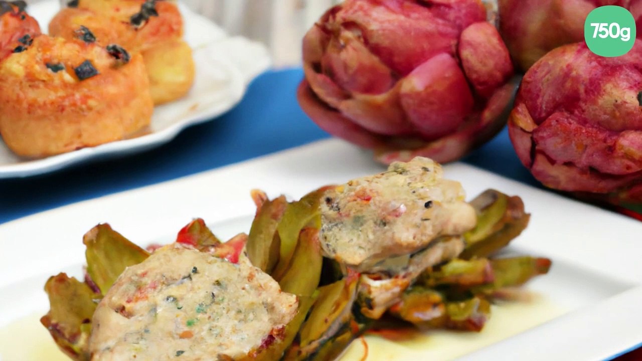 Grenadins de porc au Roquefort sur fonds d'arti...