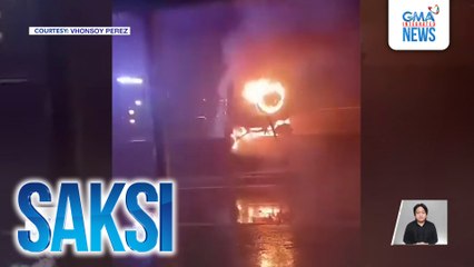 SUV, sumalpok sa center island at nagliyab; driver, patay | Saksi