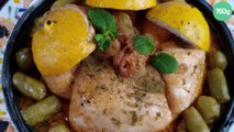Tajine de poulet au citron confit traditionnel