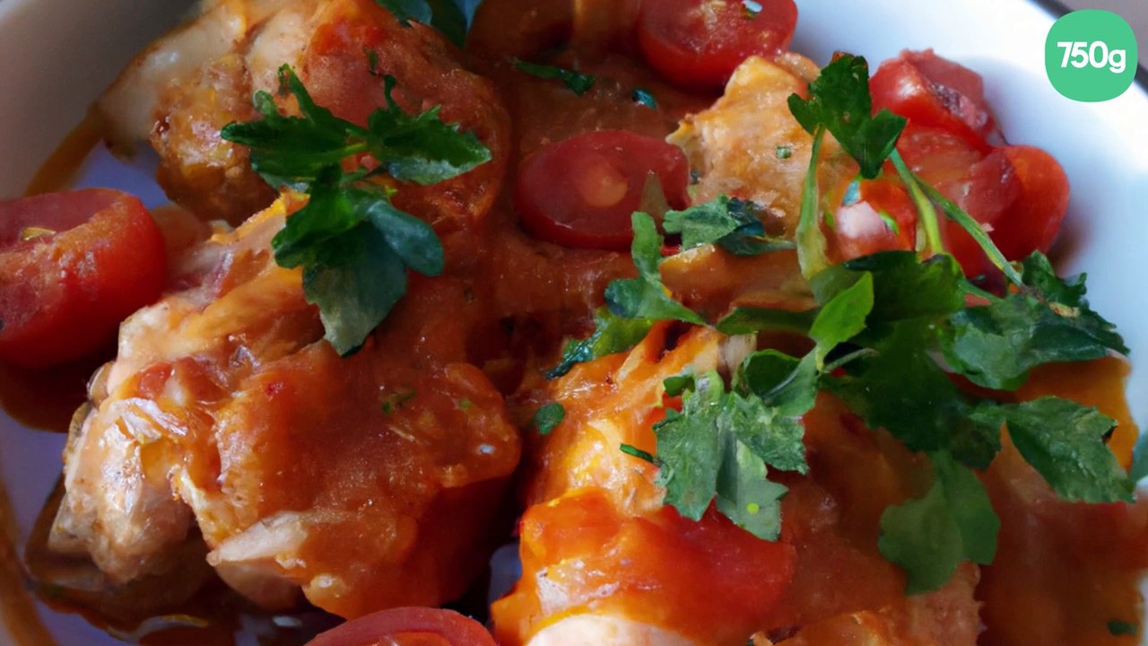 Poulet aux tomates confites