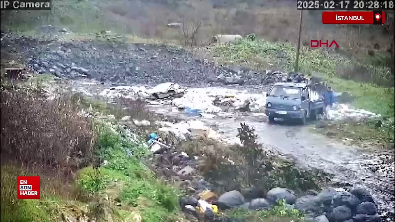 İstanbul Avcılar'da kaçak moloz dökümü kamerayla tespit edildi