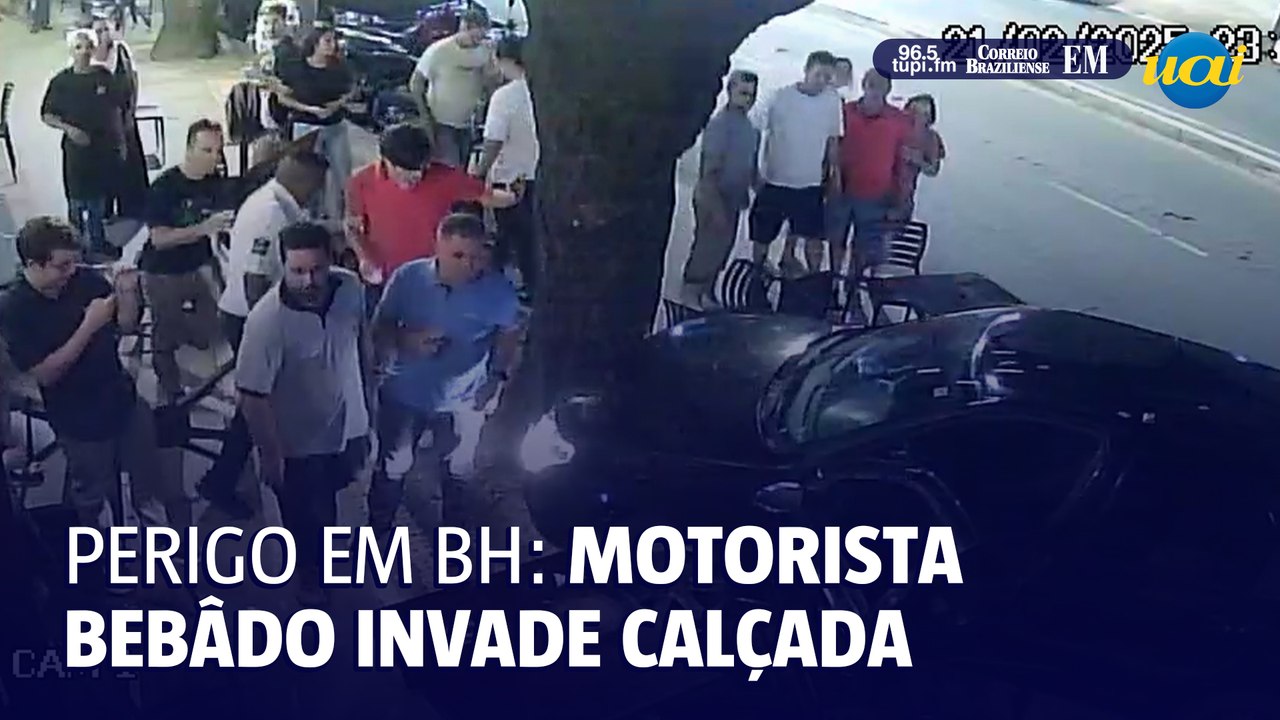 Perigo nas ruas de BH: motorista bêbado avança sobre calçada