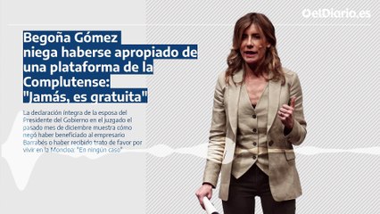 Begoña Gómez niega haberse apropiado de una plataforma de la Complutense: "Jamás, es gratuita"