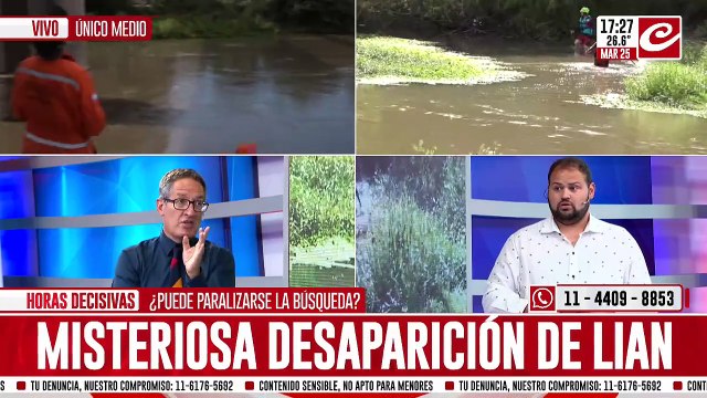 Caso Lian: mega búsqueda con buzos en el río