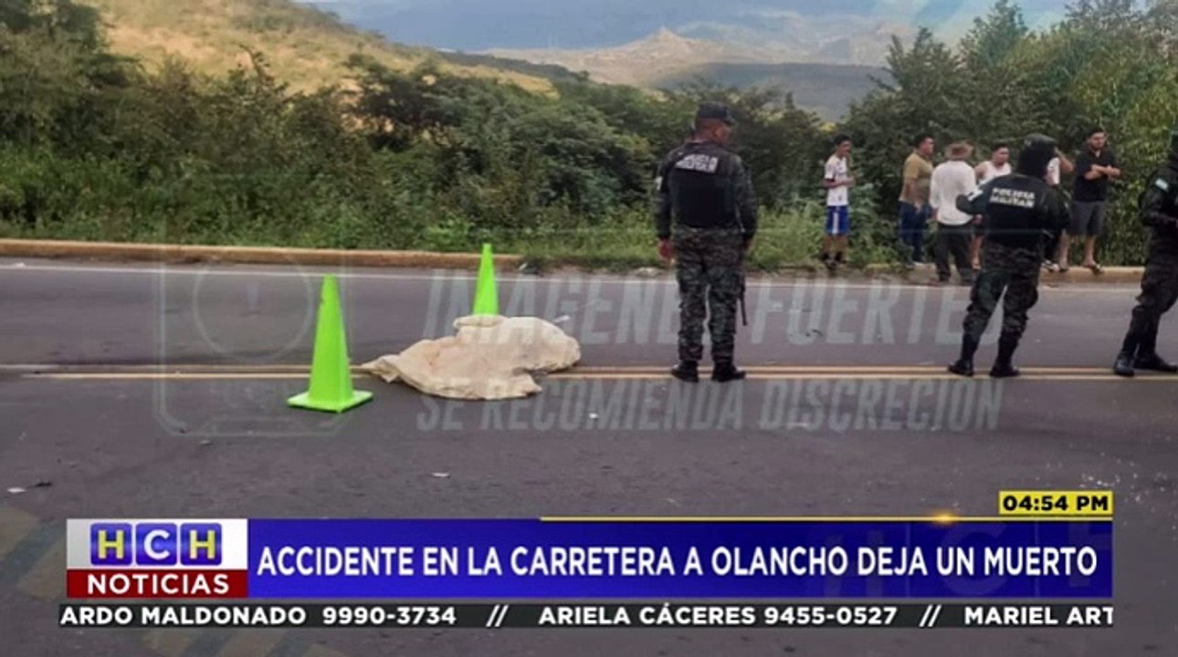 Colisión entre dos vehículos deja una persona muerta y cuatro heridos en la carretera a Olancho