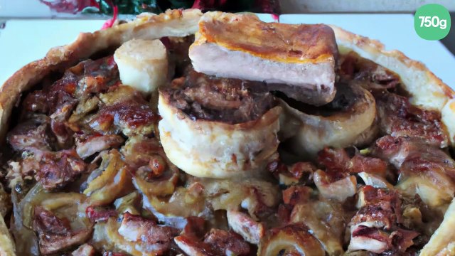 Tourte de Noël au canard et foie gras