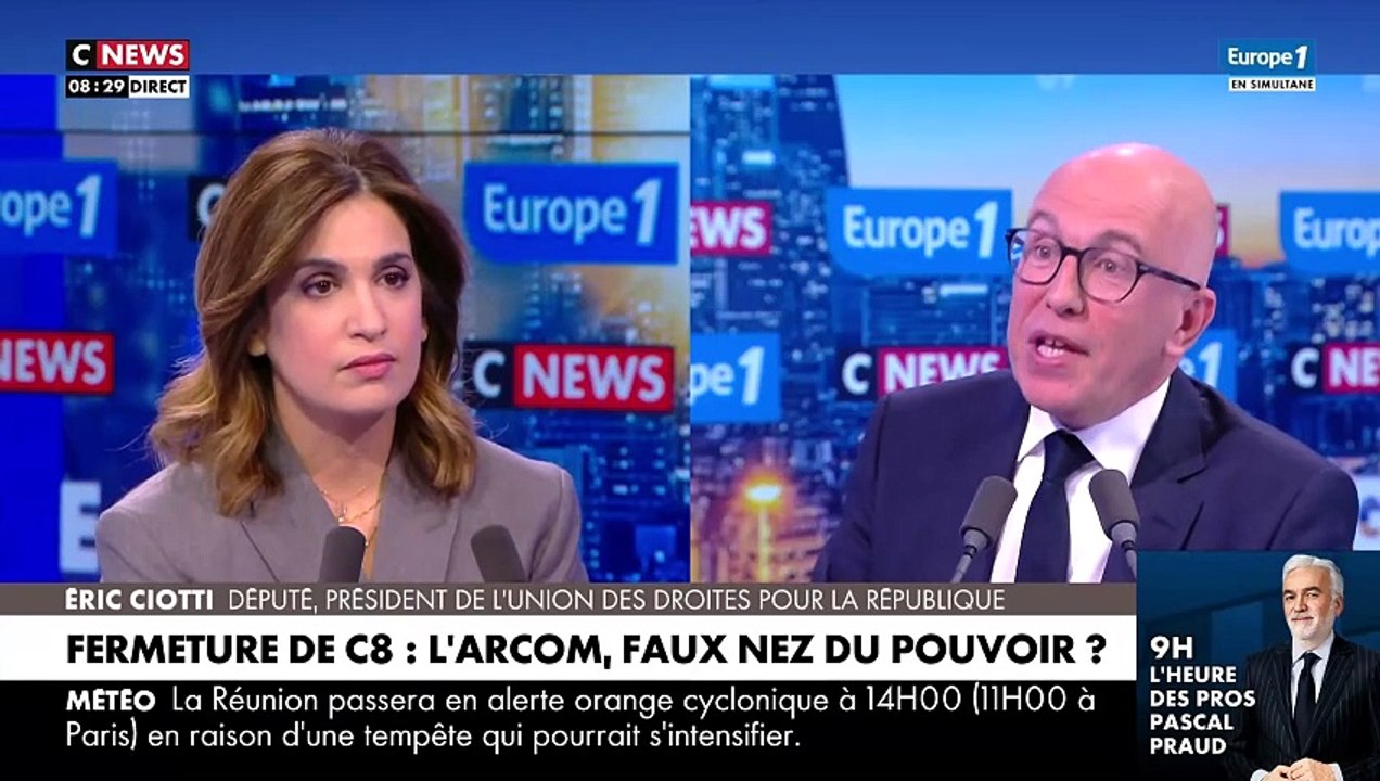 Eric Ciotti propose de fermer l'ARCOM plutôt que C8 : "Nous allons déposer un texte dans ce sens car c'est une institution politisée qui ne sert à rien !"