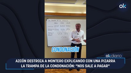 Azcón destroza a Montero explicando con una pizarra la trampa de la condonación- "Nos sale a pagar"