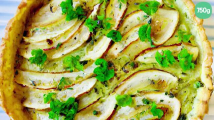 Tarte aux poireaux et au persil frais