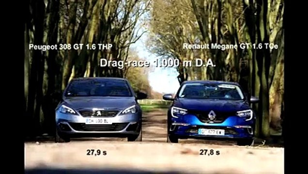 Drag-race : Peugeot 308 GT vs. Renault Mégane GT