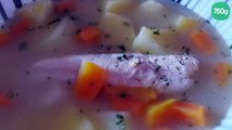 Soupe de pommes de terre et carottes au poisson