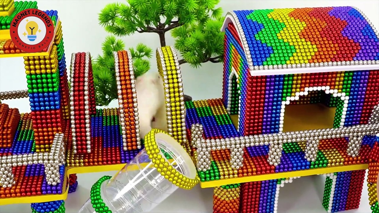 Build a beautiful house for hamster using magnetic balls!
