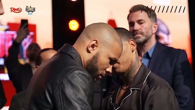 Eubank slaps Benn with an egg in fiery face-off