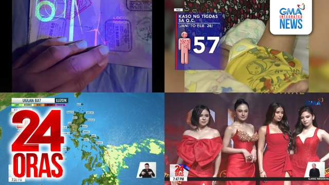 24 Oras: (Part 3) Dumaraming kaso ng tigdas sa QC, binabantayan kasabay ng laban kontra-dengue; PNP Chief: May memo na pumapayag dumaan ang PNP marked vehicles sa bus lane kung emergency; cast ng GMA's first Viu original series na Slay , hot..., atbp.