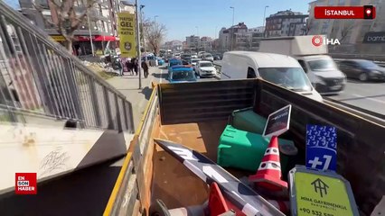 Avcılar’da zabıta, kaldırım işgallerini affetmedi