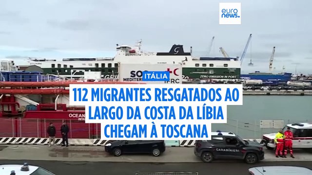 112 migrantes resgatados ao largo da costa da Líbia chegam a Itália