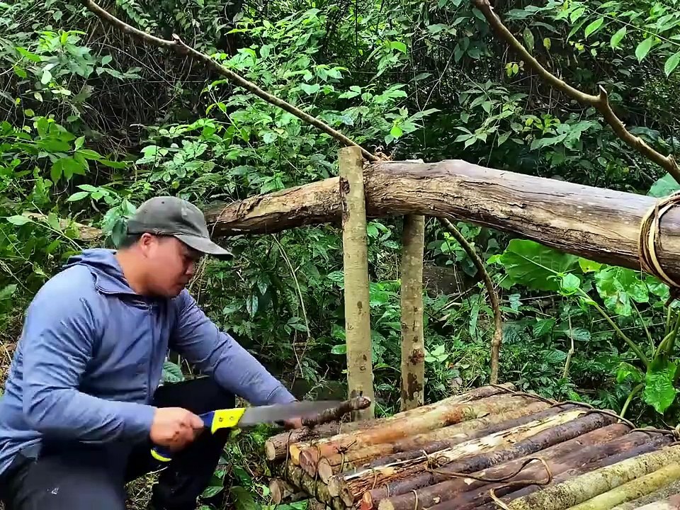 Solo Overnight in the Wild - Building a Shelter & Surviving Alone | Wilderness Survival